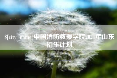 克拉玛依中国消防救援学院2021年山东招生计划
