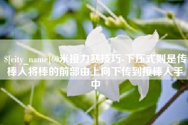 克拉玛依60米接力赛技巧-下压式则是传棒人将棒的前部由上向下传到接棒人手中