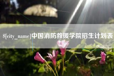 克拉玛依中国消防救援学院招生计划表